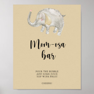 Olifant ballon \ Mom-osa bar Poster