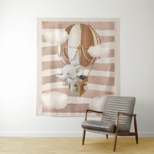 Olifant Ballon Neutrale Virtuele Douche Achtergron Wandkleed
