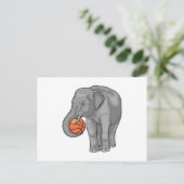 Olifant Basketbalspeler Basketbal Briefkaart (Staand voorkant)