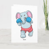 Olifant bij boksen met boks handschoenen kaart (Achterkant)