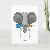 Olifant bij Darts met Dart Kaart (Achterkant)
