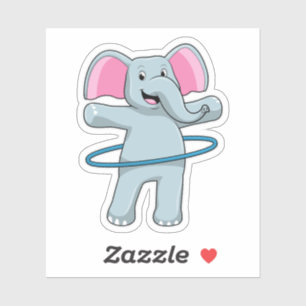 olifant bij fitness met fitnessbanden sticker