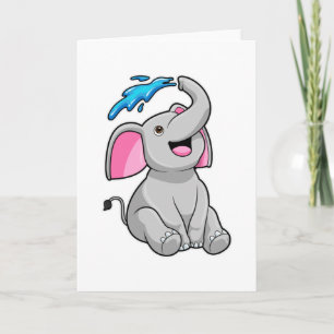 Olifant bij Splash met water Kaart