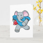 Olifant bij voetbal met uitrusting kaart (Gele Bloem)