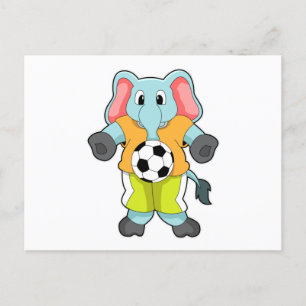 Olifant bij Voetbal Sporten Briefkaart