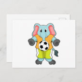 Olifant bij Voetbalsporten Briefkaart (Voorkant / Achterkant)