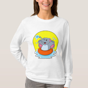 Olifant bij Zwemmen met reddingsboei T-shirt