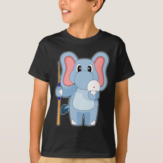 Olifant Biljart Queue T-shirt (Voorkant)
