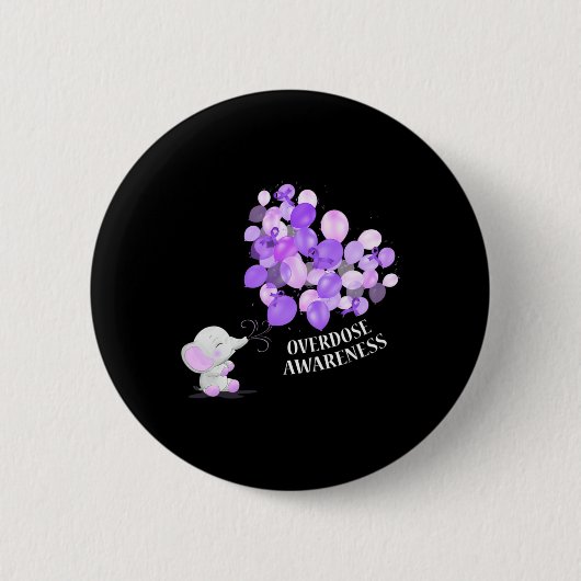 Olifant blaast leeuwen op bewustzijn van overdosis ronde button 5,7 cm (Voorkant)