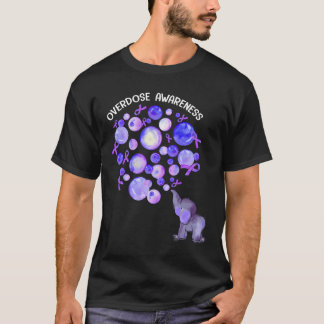 Olifant Blaast Paarse Ballonnen Op Overdosis Bewus T-shirt