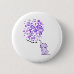 Olifant Blaast Paarse Ballonnen Overdosis Bewustzi Ronde Button 5,7 Cm