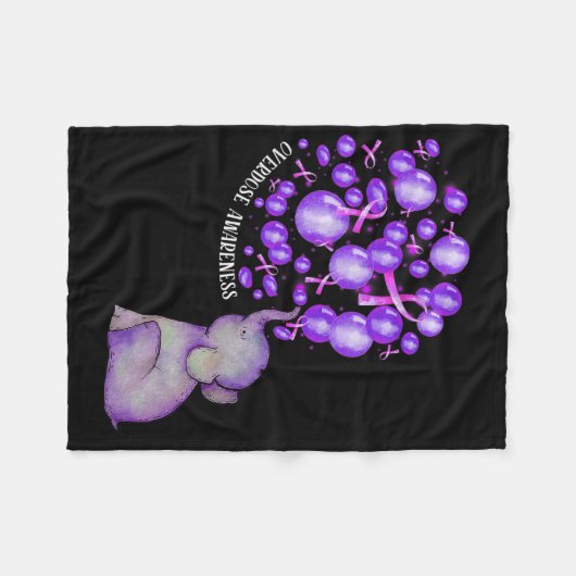 Olifant blaast Paarse leeuwen op overdosis Awareen Fleece Deken (Voorkant (Horizontaal))