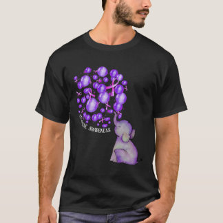 Olifant blaast Paarse leeuwen op overdosis Awareen T-shirt