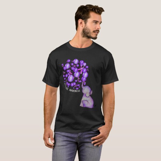 Olifant blaast Paarse leeuwen op overdosis Awareen T-shirt (Voorkant volledig)