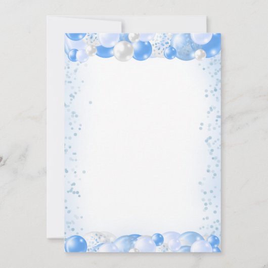 Olifant Blauw Baby Jongen Ballon Douche Kaart (Achterkant)