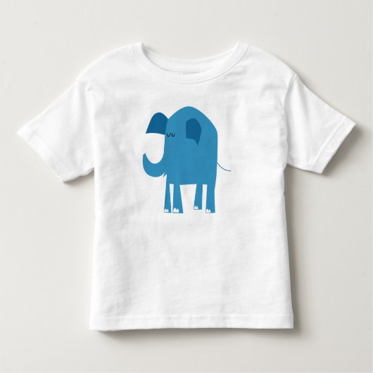 Olifant, blauw, gelukkig kinder shirts (Voorkant)