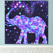 Olifant Bloemen Canvas Lente vreugde (Insitu (Houten vloer))