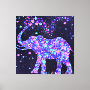 Olifant Bloemen Canvas Lente vreugde Afdruk