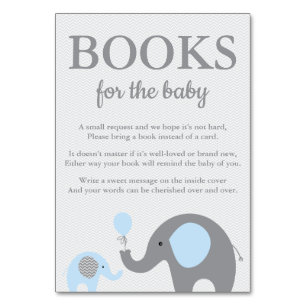Olifant Breng een boek Kaarten in blauw en grijs
