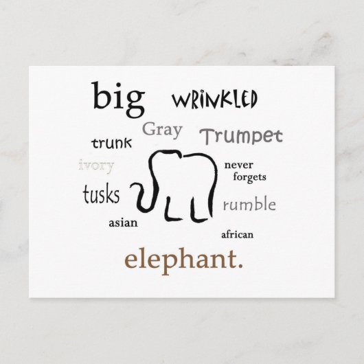 olifant briefkaart (Voorkant)