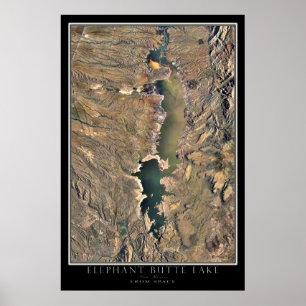 olifant Butte Lake New Mexico uit de ruimte Poster