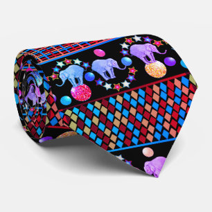 Olifant Circus Diamanten Strepen Patroon Stropdas