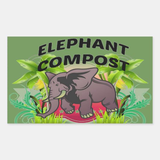 Olifant Compost Stickers! Rechthoekige Sticker (Voorkant)