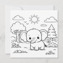Olifant Dier Kinderen Kleurplaat