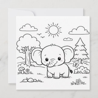 Olifant Dier Kinderen Kleurplaat