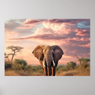 Olifant Dier Natuur Majestic Wild Poster