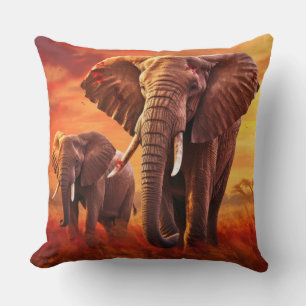Olifant Dier Wilderness Kleurrijke Kunst Kussen