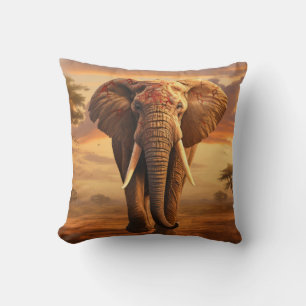 Olifant Dier Wilderness Kleurrijke Kunst Kussen