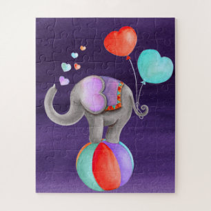 Olifant dierencircus waterverf puzzel