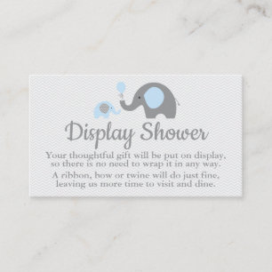 Olifant Display Douche Inserts in blauw en grijs Informatiekaartje