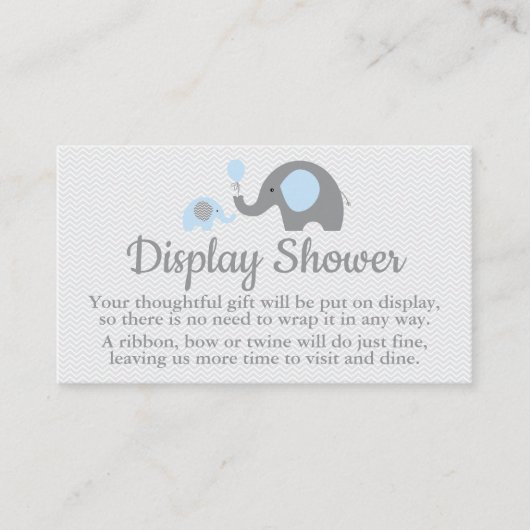Olifant Display Douche Inserts in blauw en grijs Informatiekaartje (Voorkant)