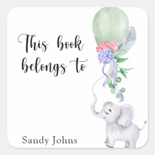 Olifant - Dit boek is van Vierkante Sticker