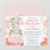 Olifant Drive By Baby Shower Uitnodiging (Voorkant / Achterkant)