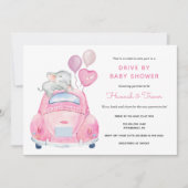 Olifant Drive door Baby Meisje Douche Kaart (Voorkant)