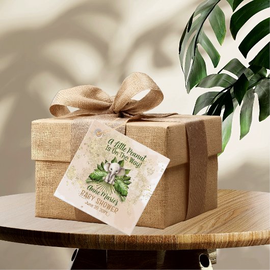 Olifant Een beetje pinda is op weg naar het Baby s Bedankjes Labels