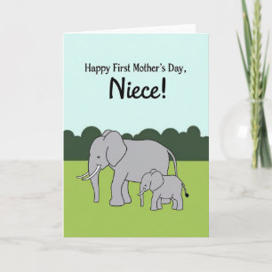 Olifant Eerste Moederdag Niece Kaart