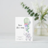 Olifant en ballon Raad hoeveel Informatiekaartje (Staand voorkant)