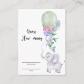 Olifant en ballon Raad hoeveel Informatiekaartje (Voorkant)