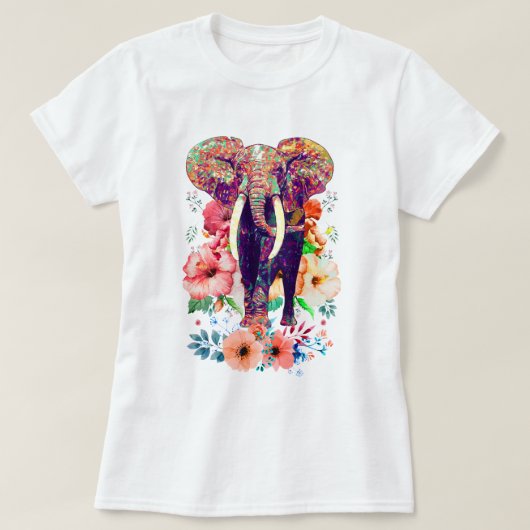 Olifant en Bloem T-shirt (Design voorkant)