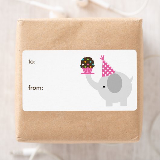 Olifant en Cupcake Gift Labels (Insitu)