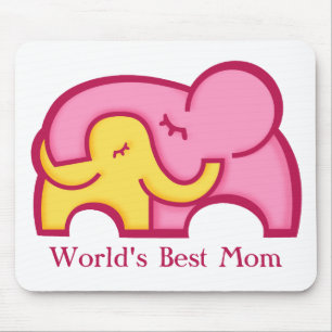 Olifant en kalf world's best mom muismat