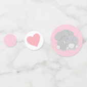 Olifant en moeder meisje Baby shower Confetti (Achterkanten)
