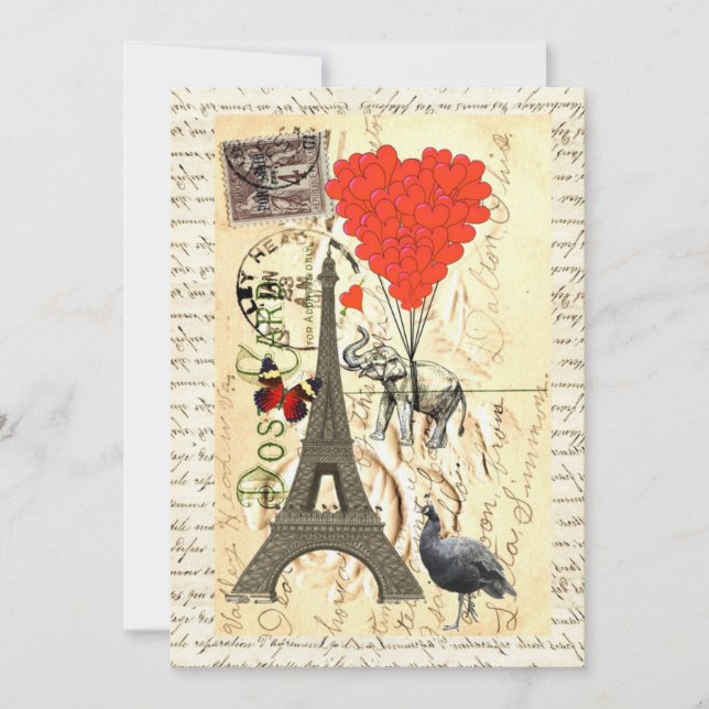  olifant en rode hartballonnen (Voorkant)