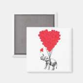 Olifant en rode hartballonnen magneet (Voorkant / Achterkant)