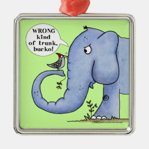 Olifant en specht Misverstand Metalen Ornament
