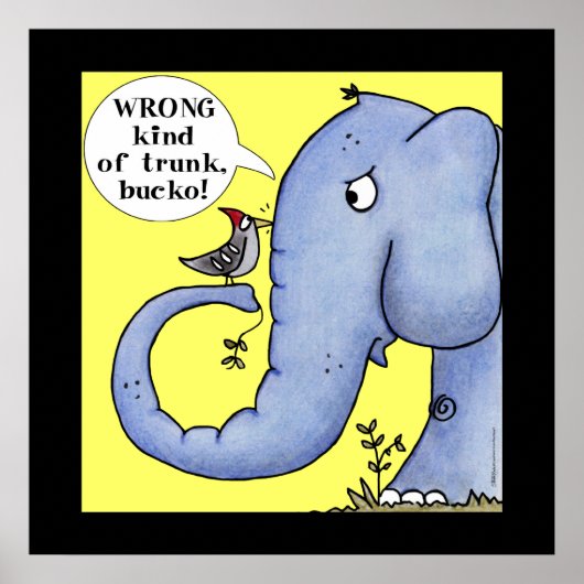 Olifant en specht Misverstand Poster (Voorkant)